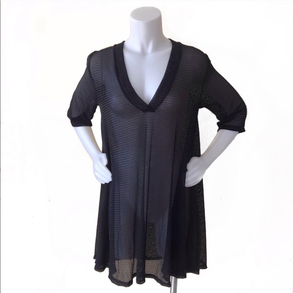 NWT Jordan Taylor Black Mesh Swimsuit Coverup